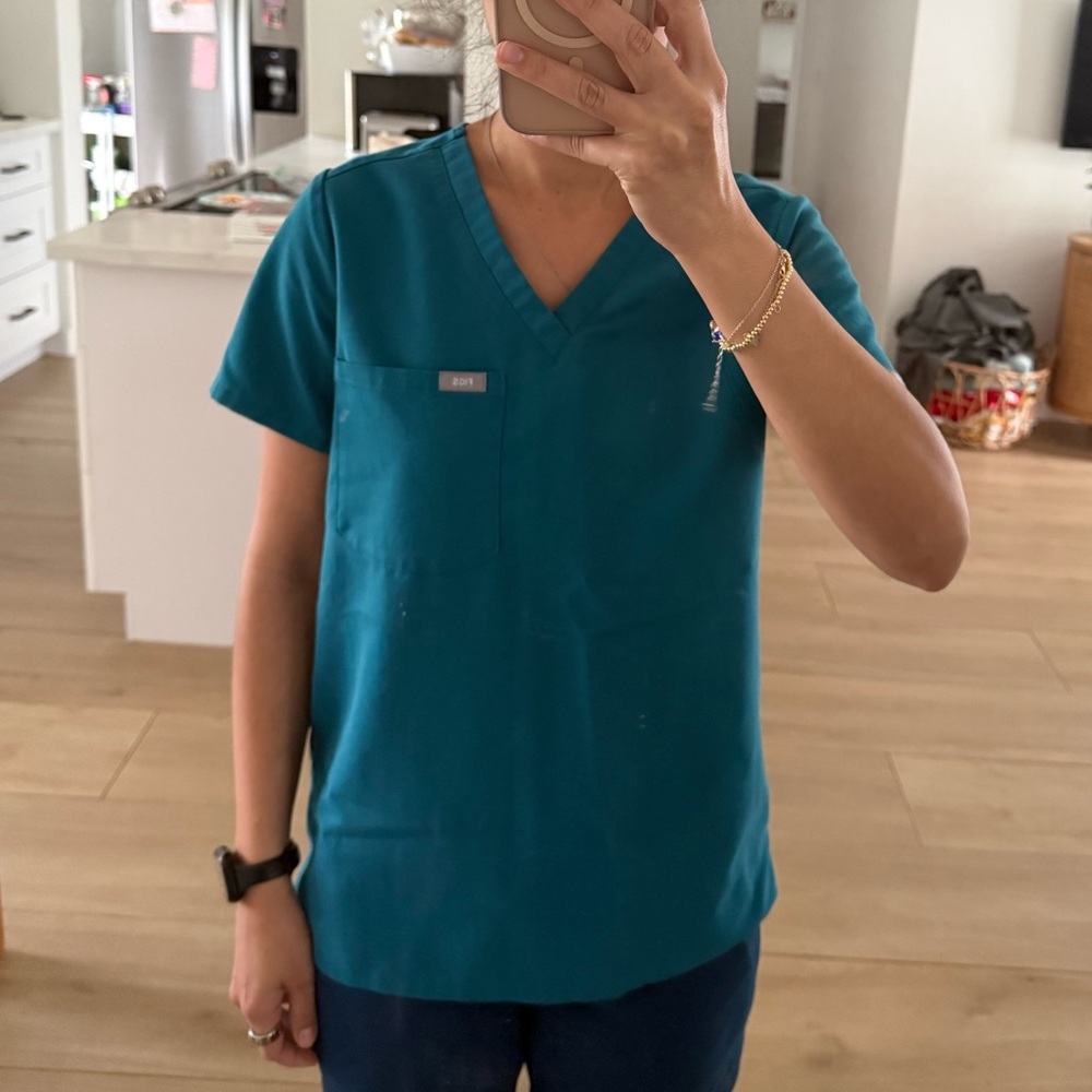 FIGS Caribbean Blue scrub top